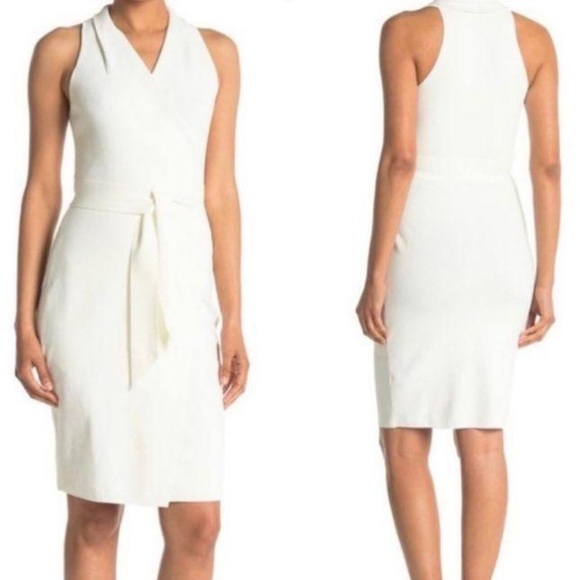 Reiss “Macy” Cream Midi Dress with Waist Tie - Picture 5 of 14